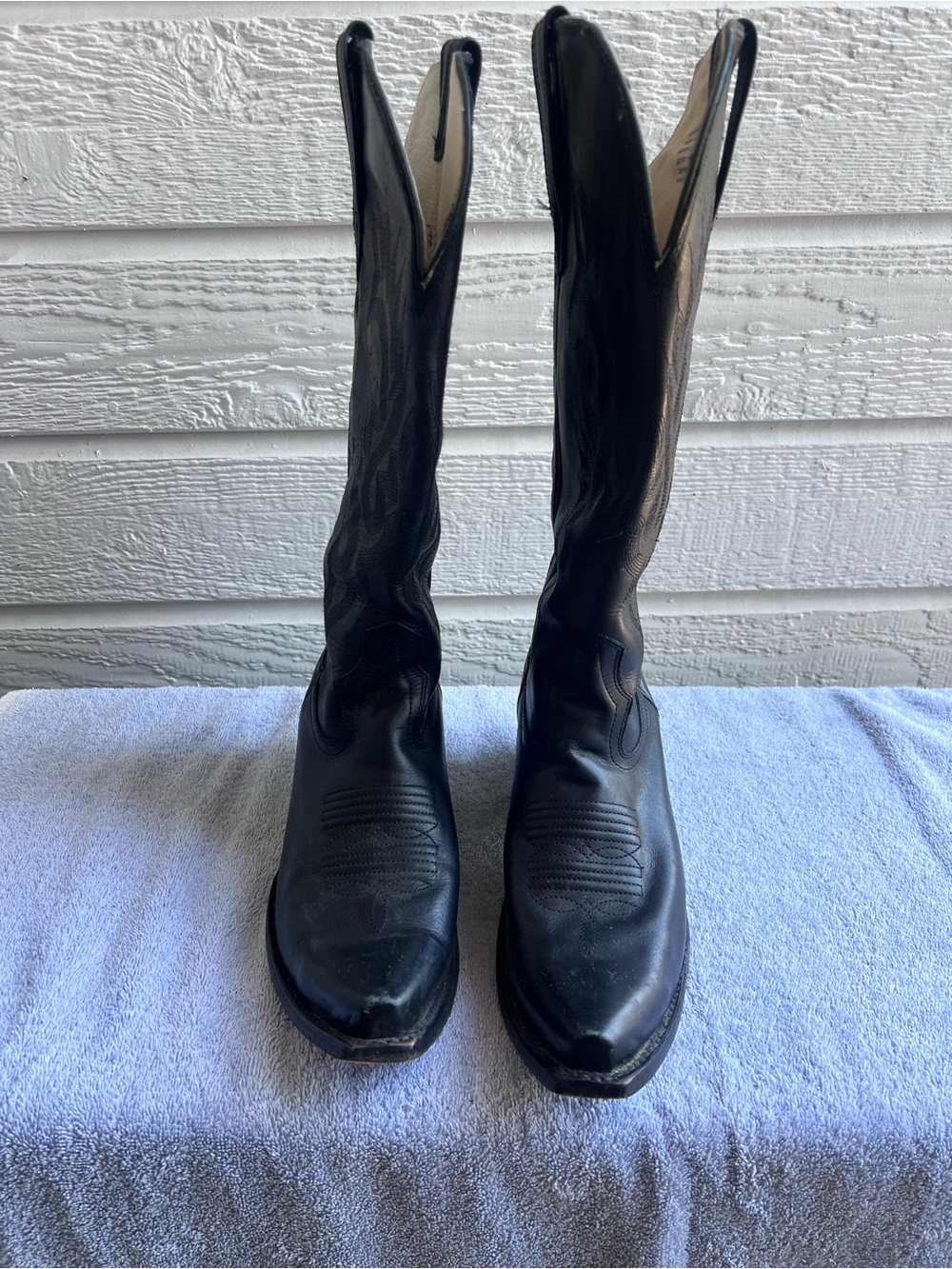 freebird Black Western Leather Boots with Pull Tabs